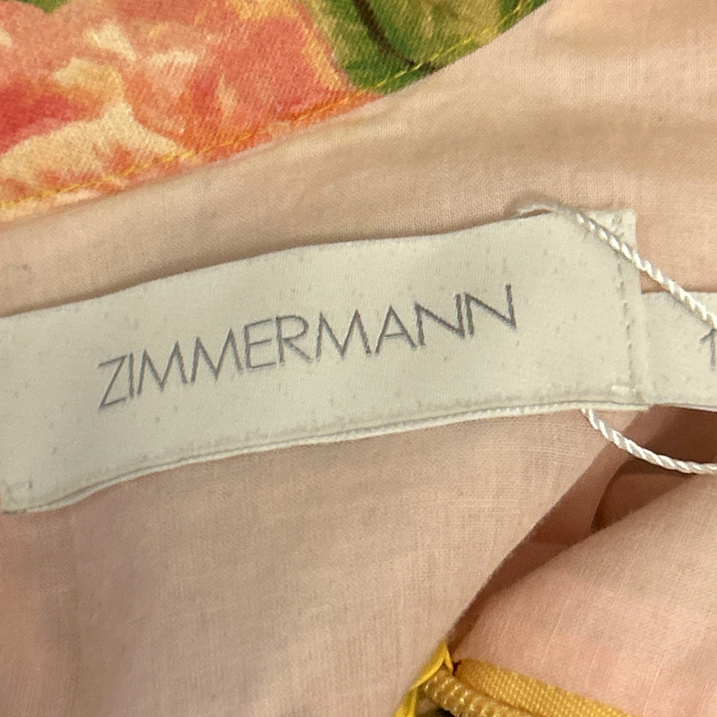Zimmermann Yellow Linen Cotton Blend Summer Dress