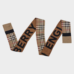 Burberry Brown Silk Twilly Scarf
