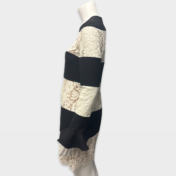 Valentino Black and White lace and wool mini Dress – Loop Generation