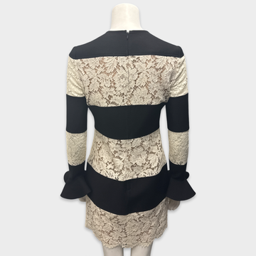 Valentino Black and White lace and wool mini Dress Loop Generation Valentino Black and White lace and wool mini Dress Loop Generation