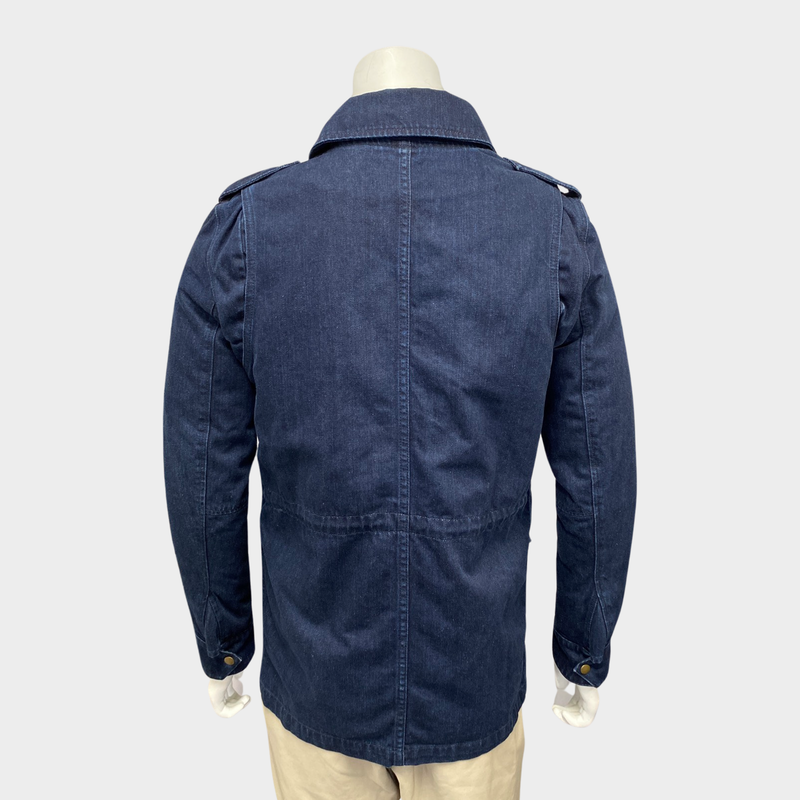 Yves Salomon men's denim parka jacket