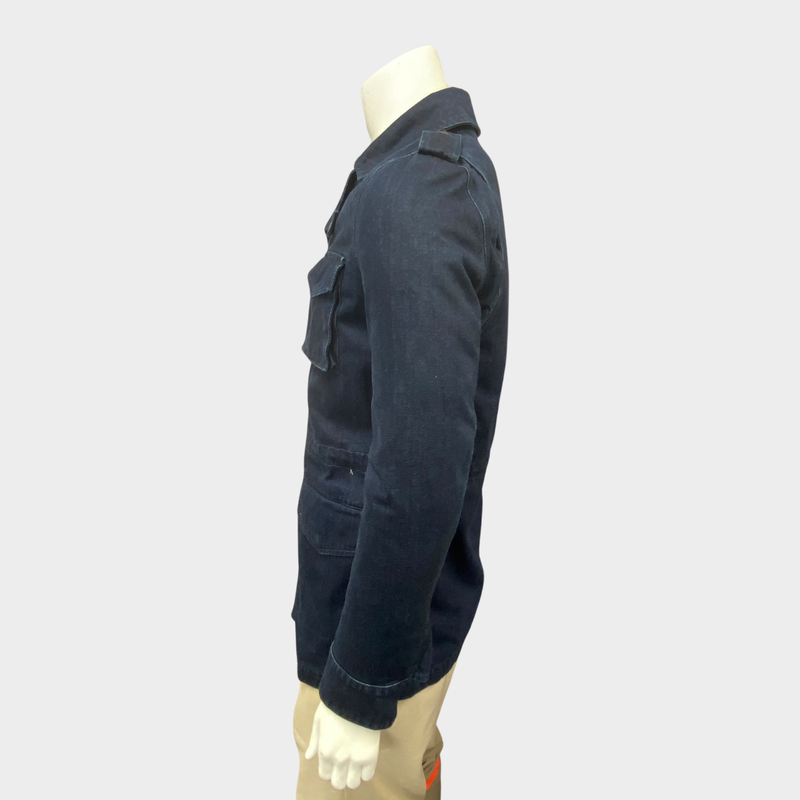 Yves Salomon men's denim parka jacket
