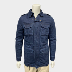 Yves Salomon men's denim parka jacket