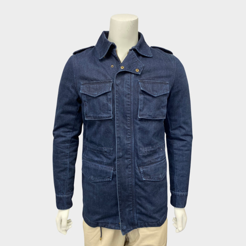 Yves Salomon men's denim parka jacket