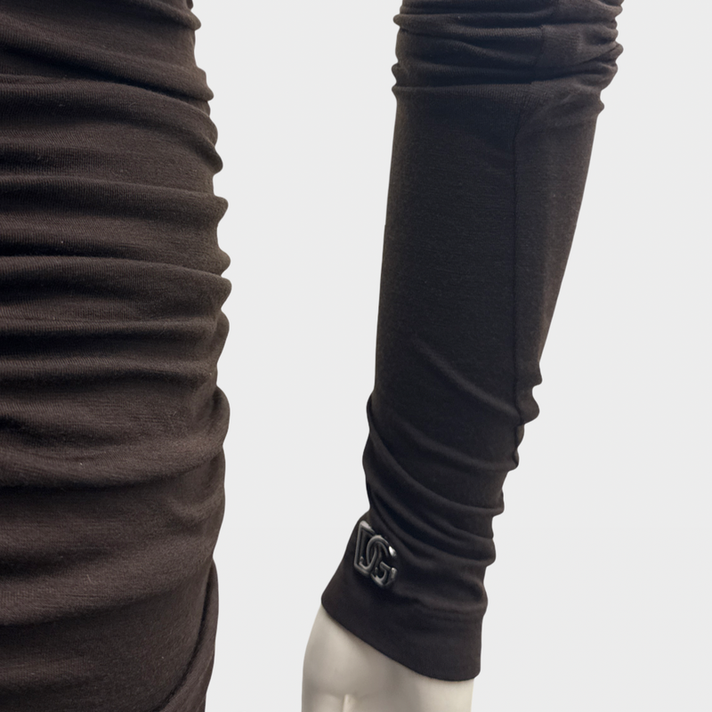 DOLCE&GABBANA Brown jersey wool dress