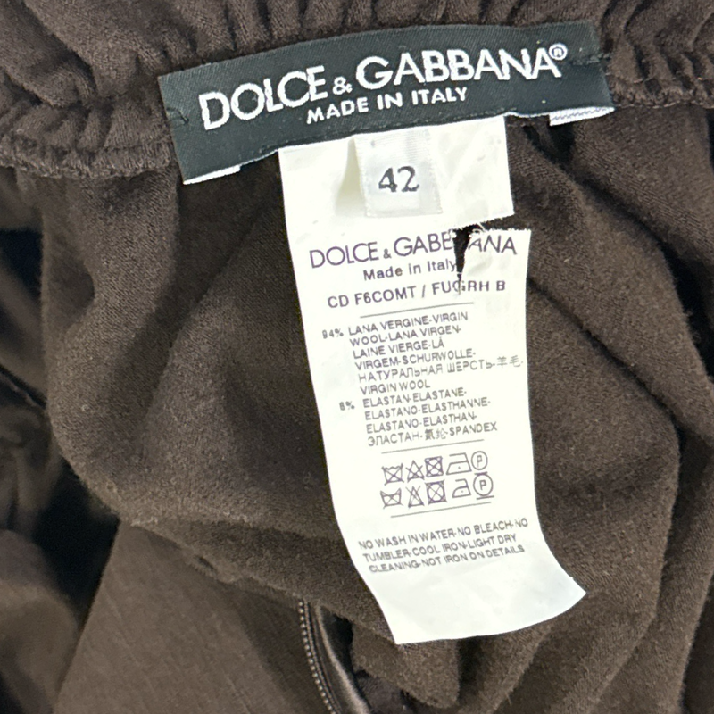 DOLCE&GABBANA Brown jersey wool dress