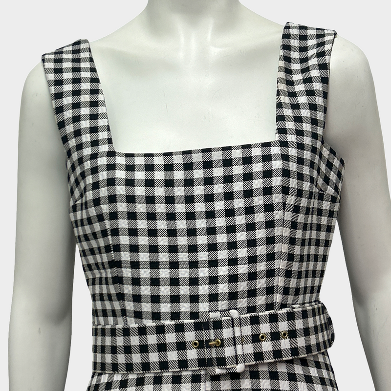 Emilia Wickstead Black And White Gingham A-line Dress
