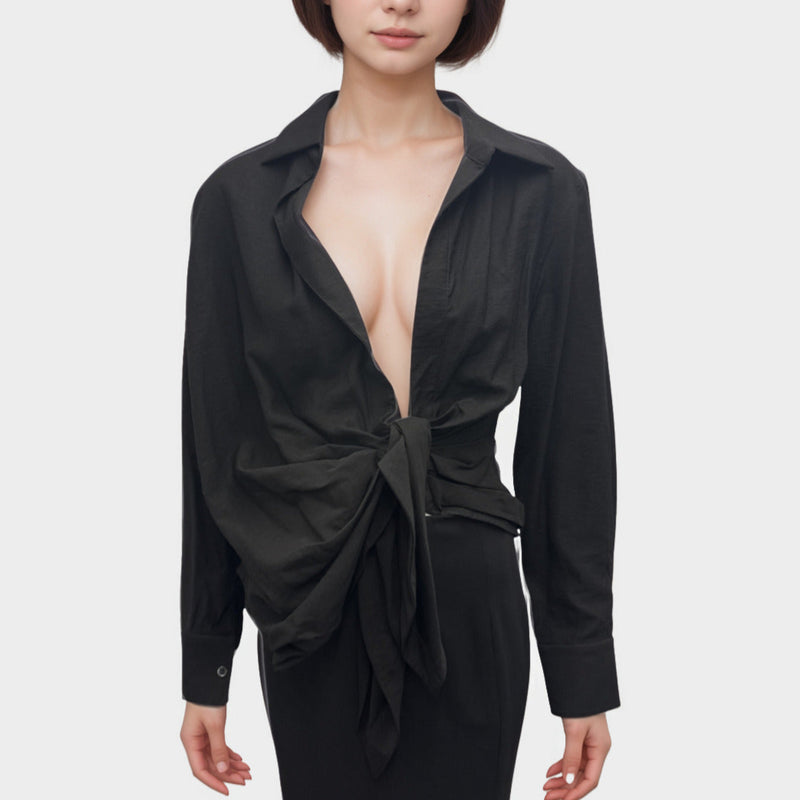 Jacquemus Women's L'Amour Black cotton Shirt