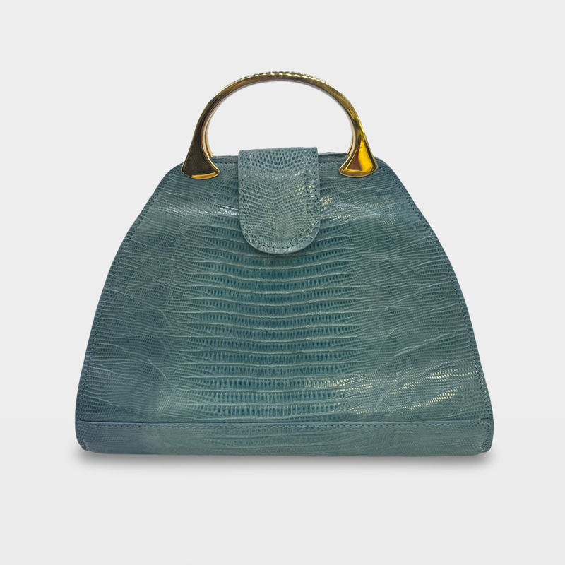 Delge Women's turquoise exotic leather Handbag