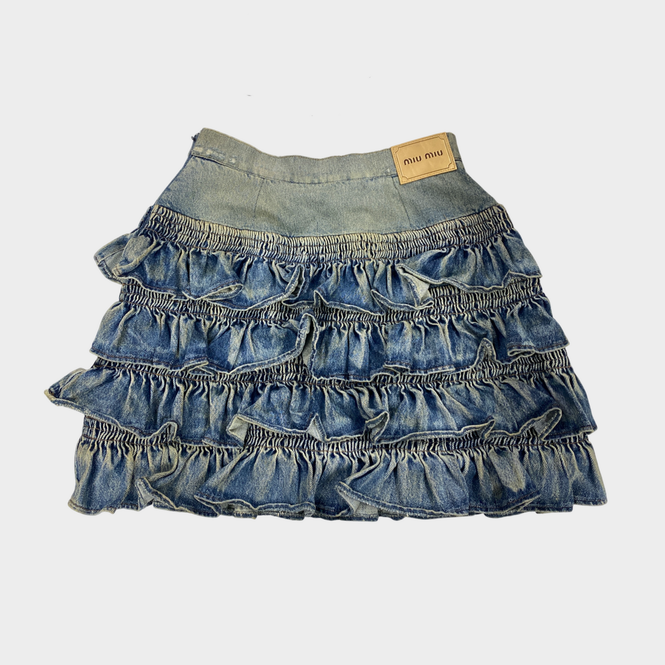 Miu Miu blue denim pleated skirt – Loop Generation