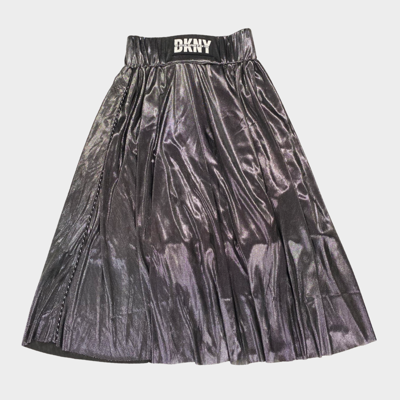 DKNY girl's metallic black and silver long skirt