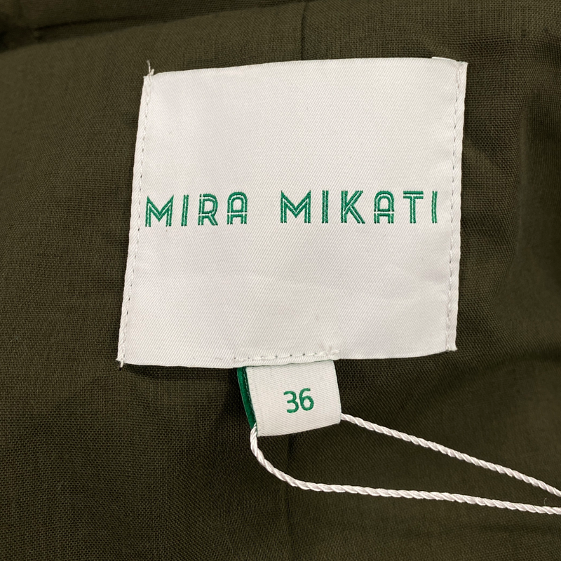Mira Mikati women's khaki no risk no fun embroidered print jacket