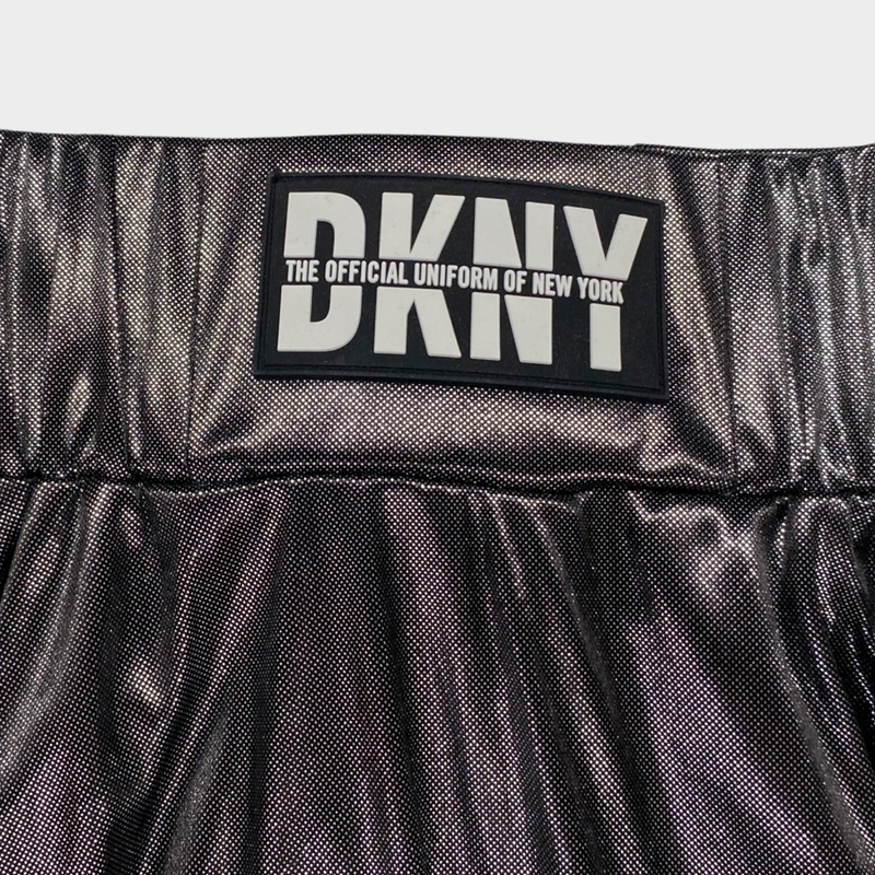 DKNY girl's metallic black and silver long skirt