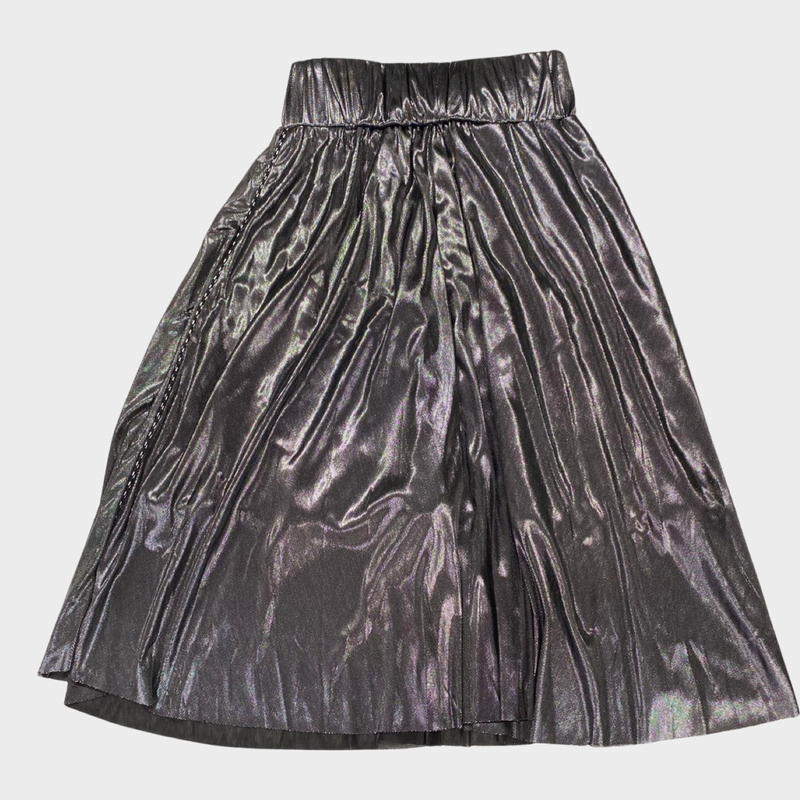 DKNY girl's metallic black and silver long skirt