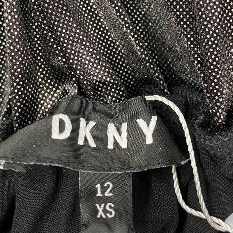 DKNY girl's metallic black and silver long skirt
