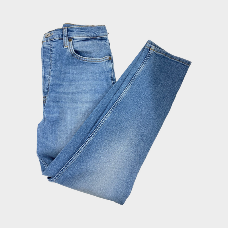 Re/Done women’s blue 90s high rise ankle crop jeans