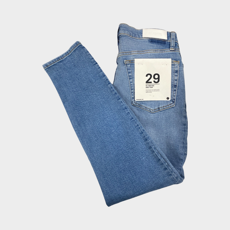 Re/Done women’s blue 90s high rise ankle crop jeans