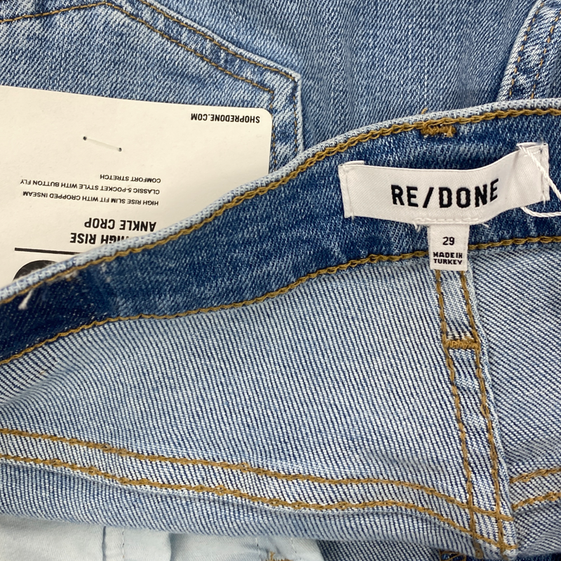 Re/Done women’s blue 90s high rise ankle crop jeans