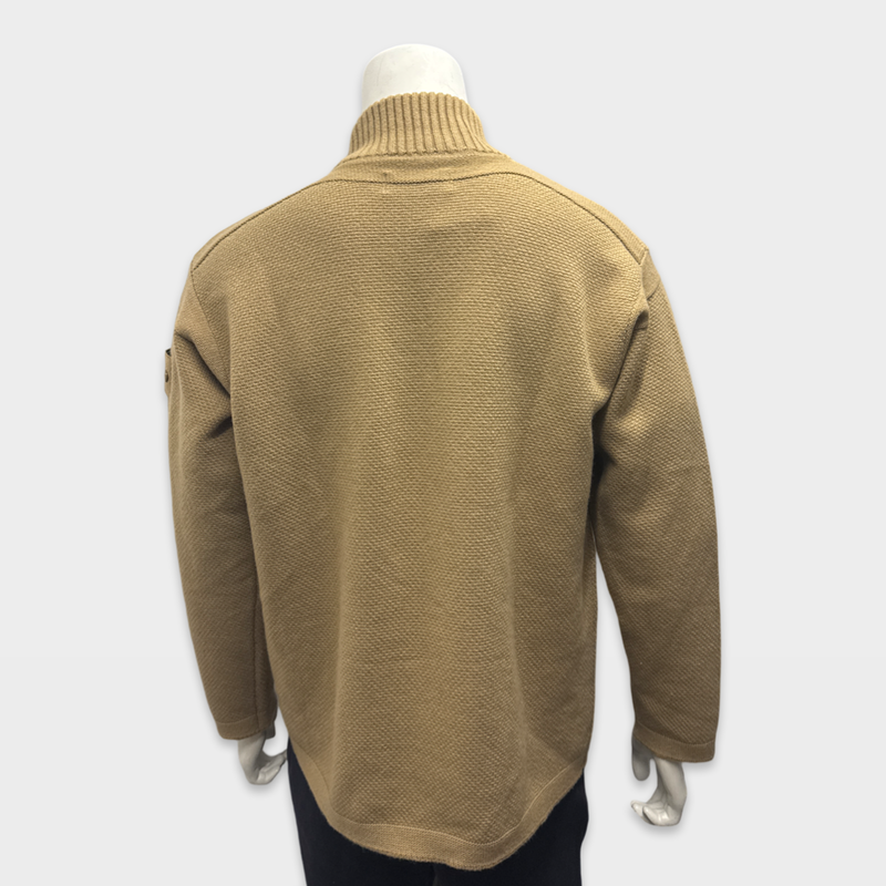 Stone Island Men's Beige Ghost Piece Geelong Wool Turtleneck Sweater