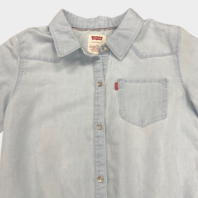 Levi's girl's sky blue cotton short sleeved t-shirt dress
