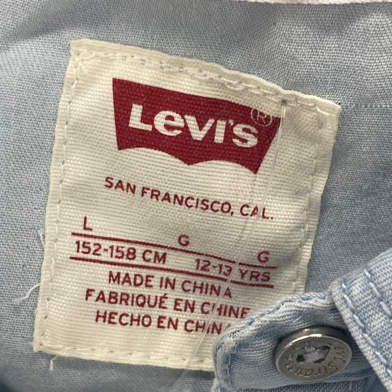 Levi's girl's sky blue cotton short sleeved t-shirt dress