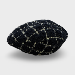 Chanel Women's Black and White tweed Beret