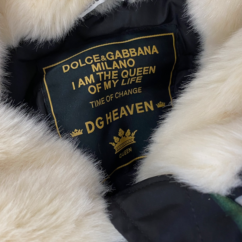 Dolce&Gabbana girl's black floral goose down coat