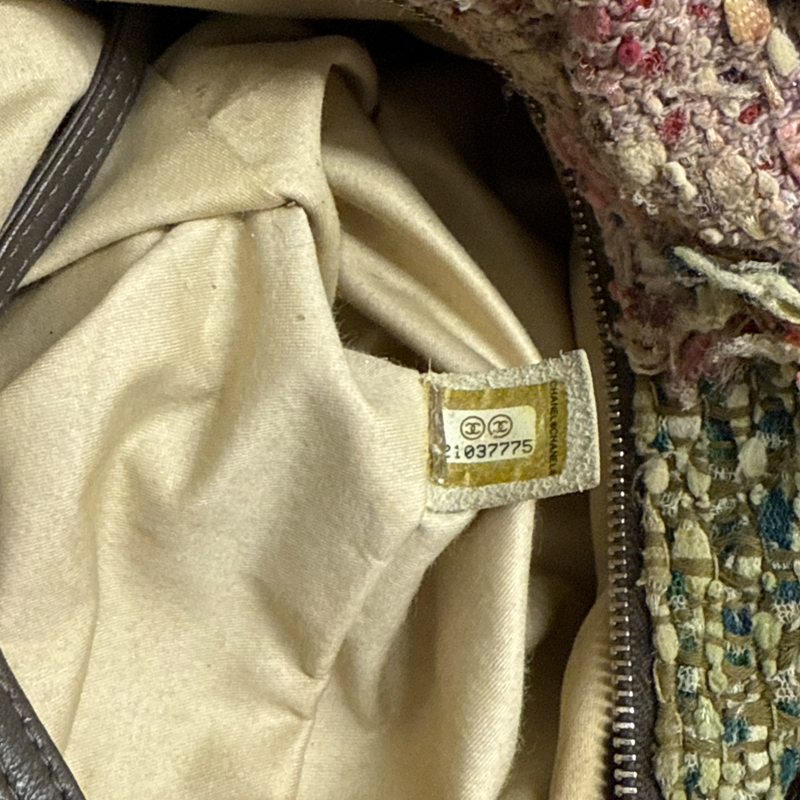 Chanel Girl 2015 brown leather and multicolour tweed Tote bag