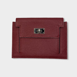 Hermès  Kelly Pocket Compact Wallet Rouge H Chevre Mysore
