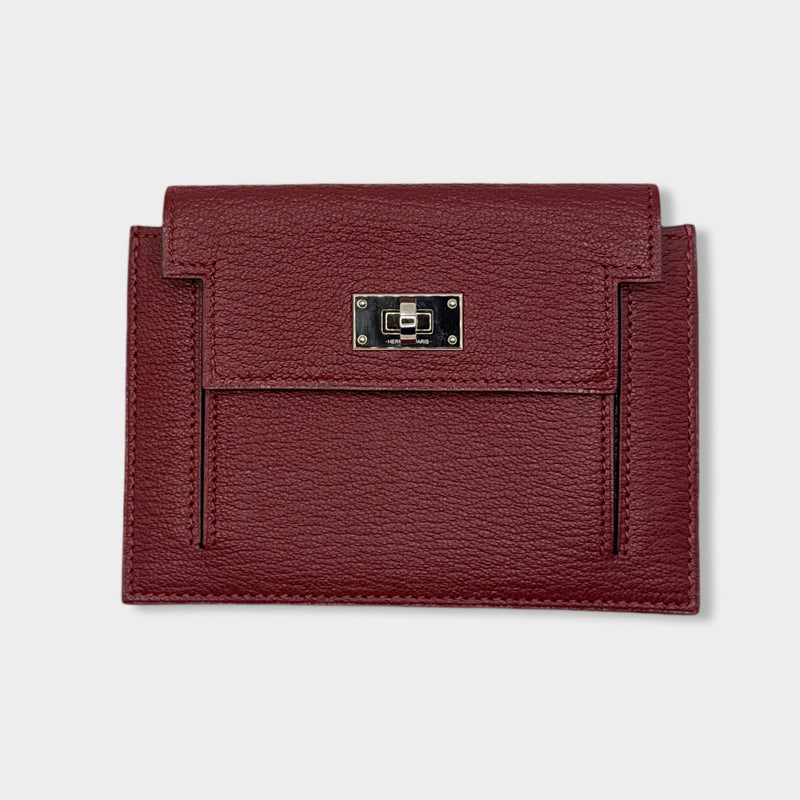 Hermès  Kelly Pocket Compact Wallet Rouge H Chevre Mysore