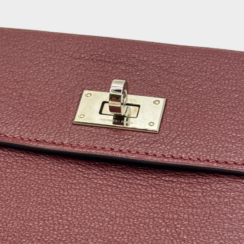 Hermès  Kelly Pocket Compact Wallet Rouge H Chevre Mysore