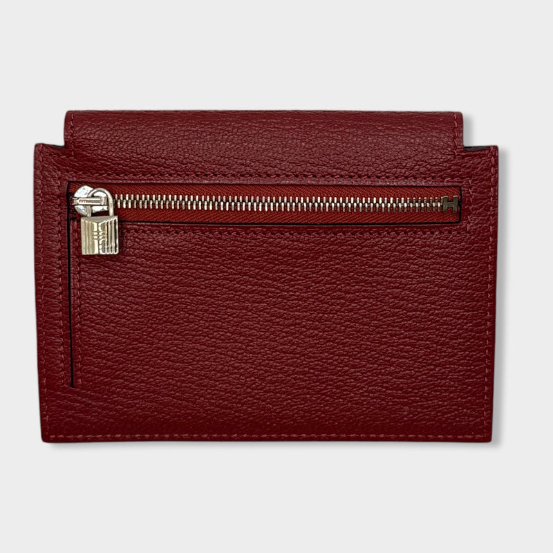 Hermès  Kelly Pocket Compact Wallet Rouge H Chevre Mysore