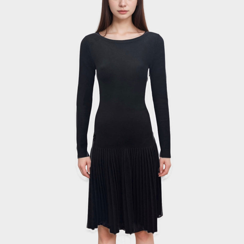 Alaia Black pleated Viscose dress