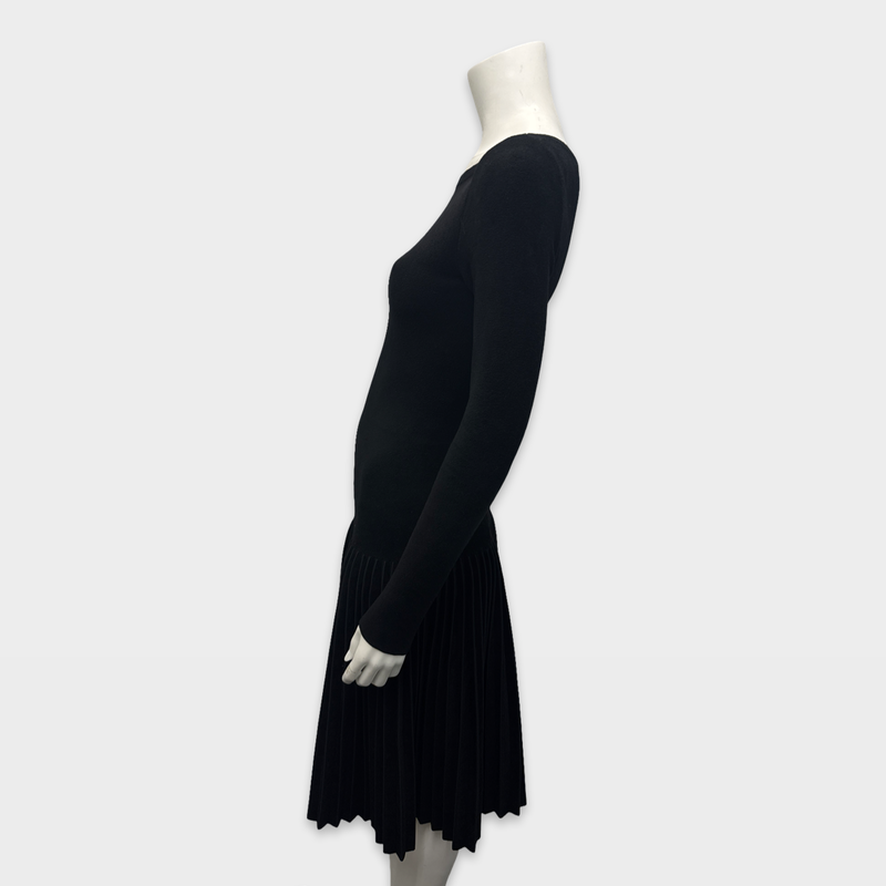 Alaia Black pleated Viscose dress