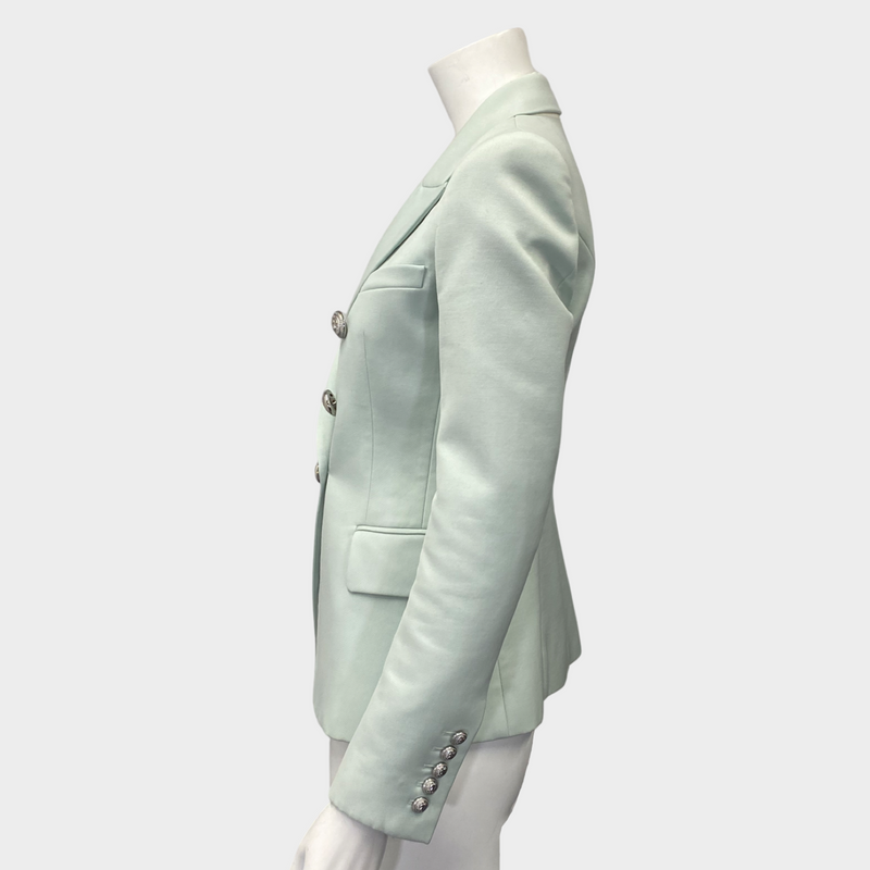 Balmain women's mint green wool blazer jacket