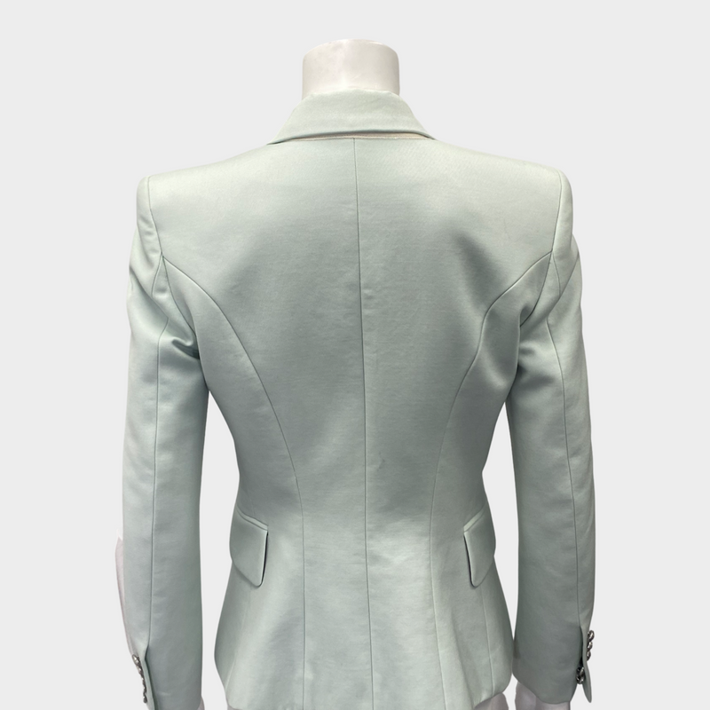 Balmain women's mint green wool blazer jacket