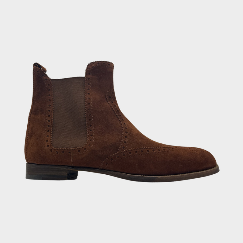 Hermes women's brown suede Chelsea boots