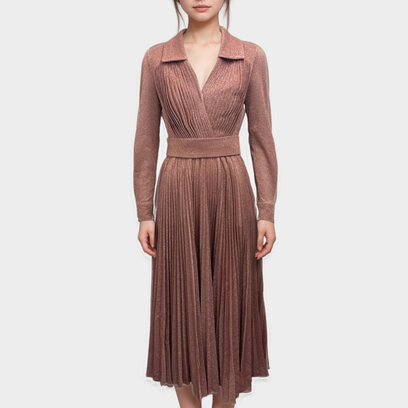 Elie Saab Pink glitter pleated Dress