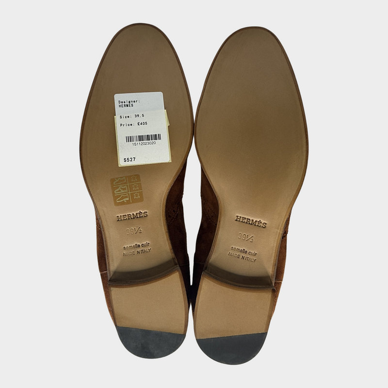 Hermes women's brown suede Chelsea boots