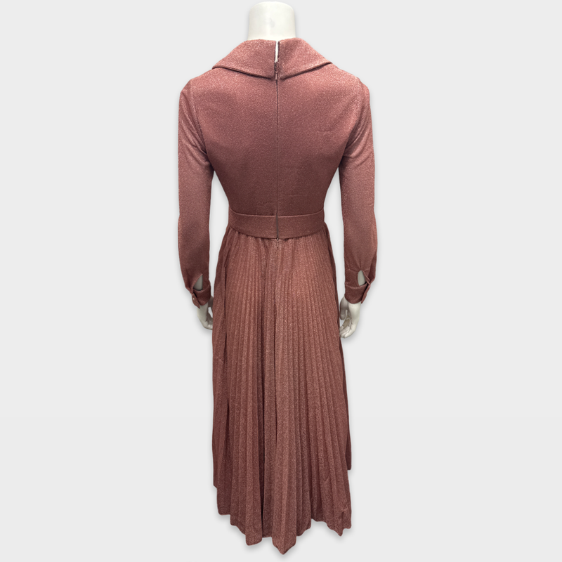 Elie Saab Pink glitter pleated Dress