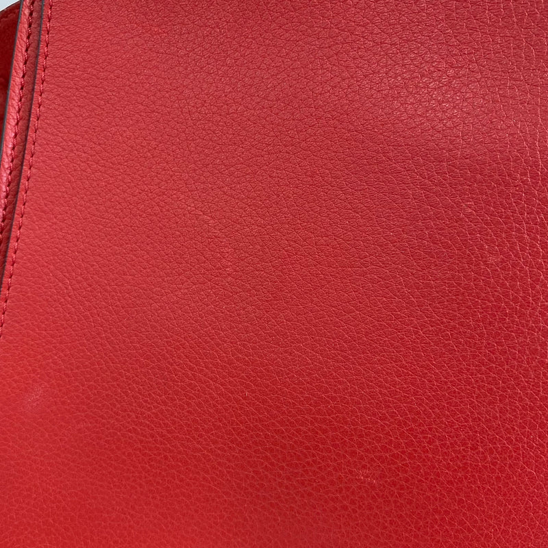 Céline women's red leather and suede medium Trapeze handbag