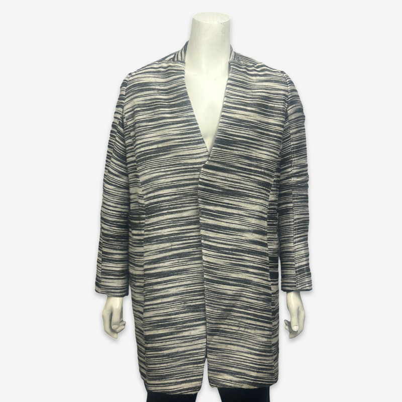 Rick Owens Men's Blue Stripe Alpaca Wool Jacket