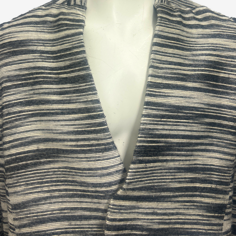 Rick Owens Men's Blue Stripe Alpaca Wool Jacket