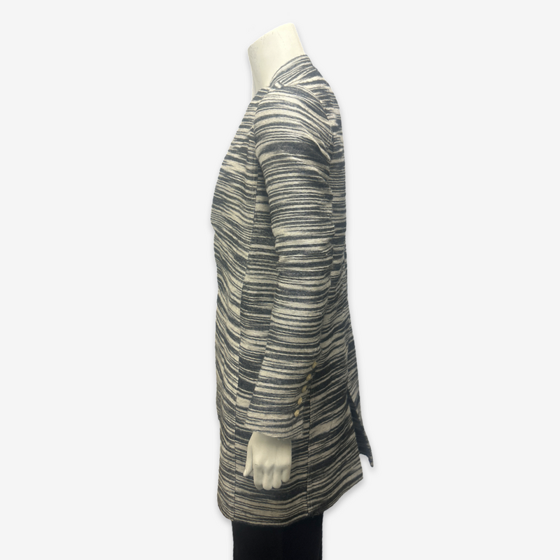 Rick Owens Men's Blue Stripe Alpaca Wool Jacket