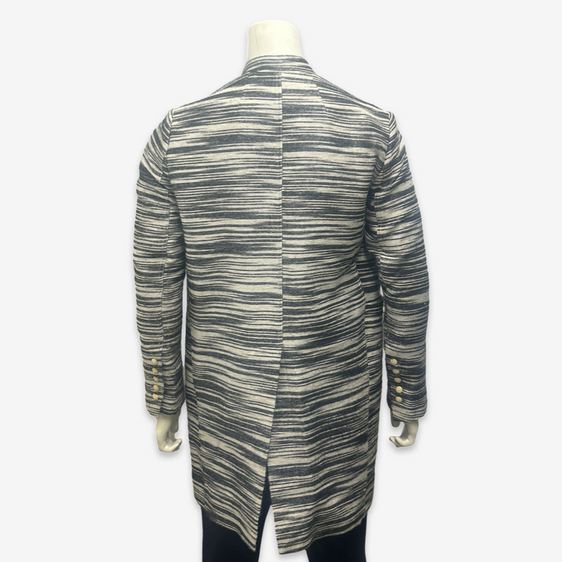 Rick Owens Men's Blue Stripe Alpaca Wool Jacket