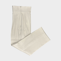 Alaía women's beige cotton high-waisted pleated trousers
