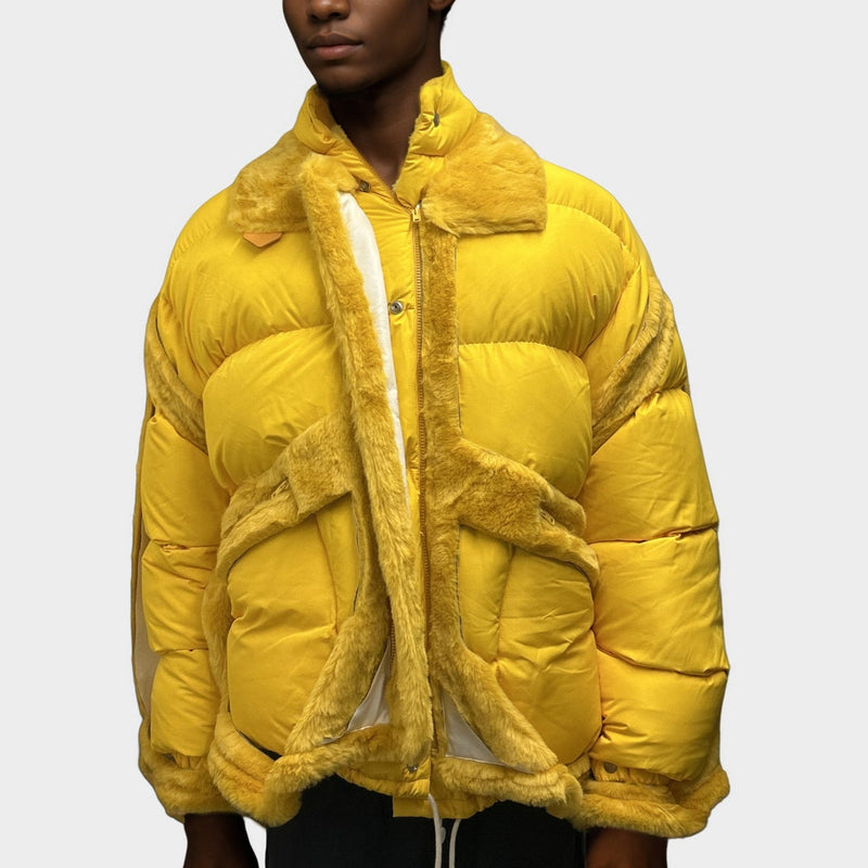 Maison Margiela Men's Oversized Shearling Trim Duck Down Puffer Jacket