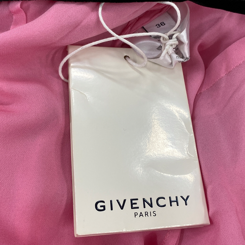 Givenchy women's pink and black bow lace evening gown