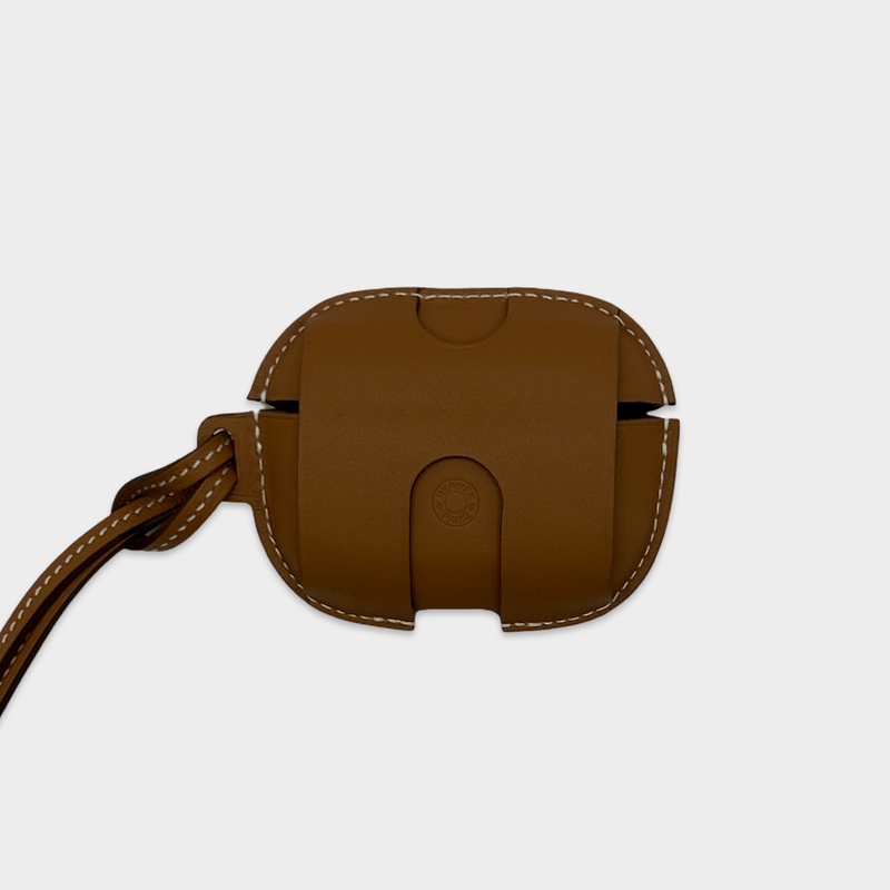 Hermes Unisex Tan Leather Airpods Pro Case