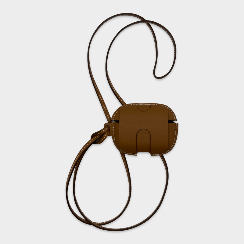 Hermes Unisex Tan Leather Airpods Pro Case